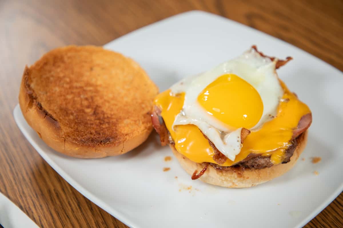 Burger with egg