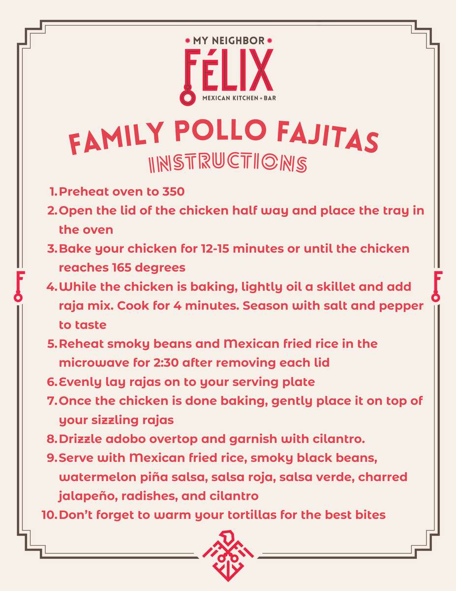 instructions on how to make pollo fajitas at home