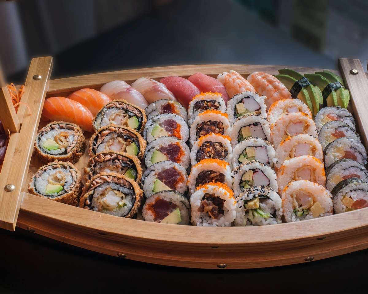 various sushi rolls