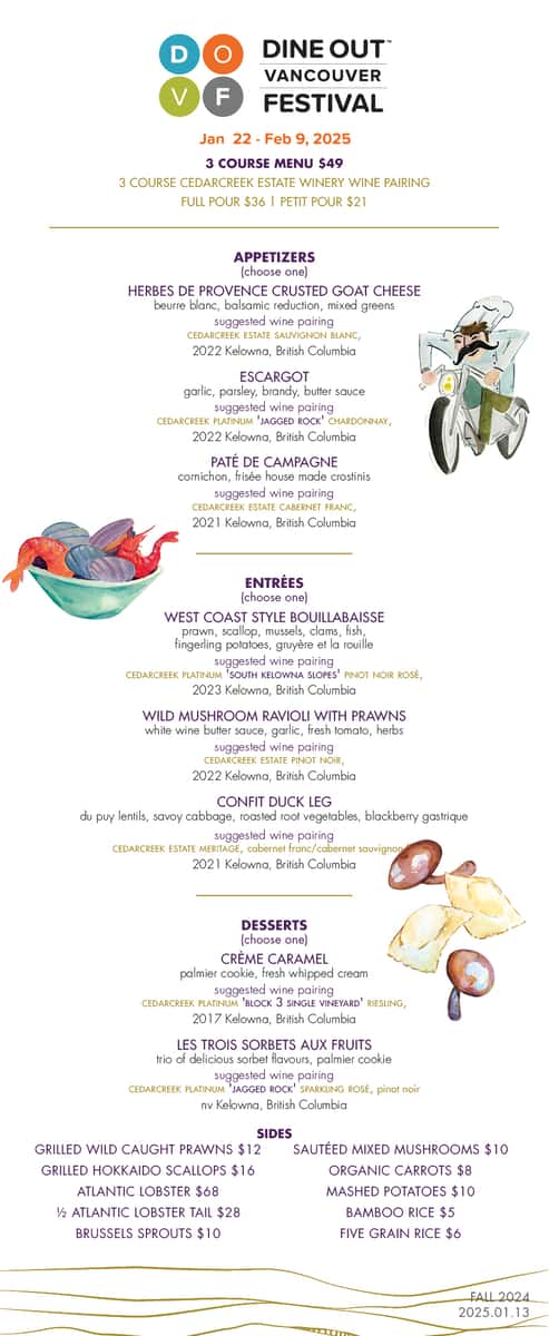DOVF 2025 Menu