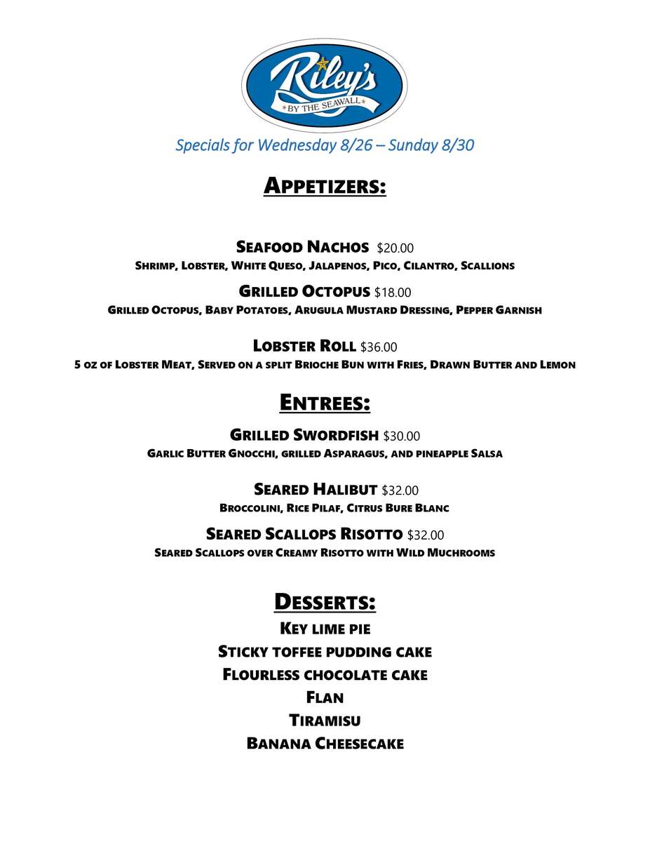 Aug 26th sepcials