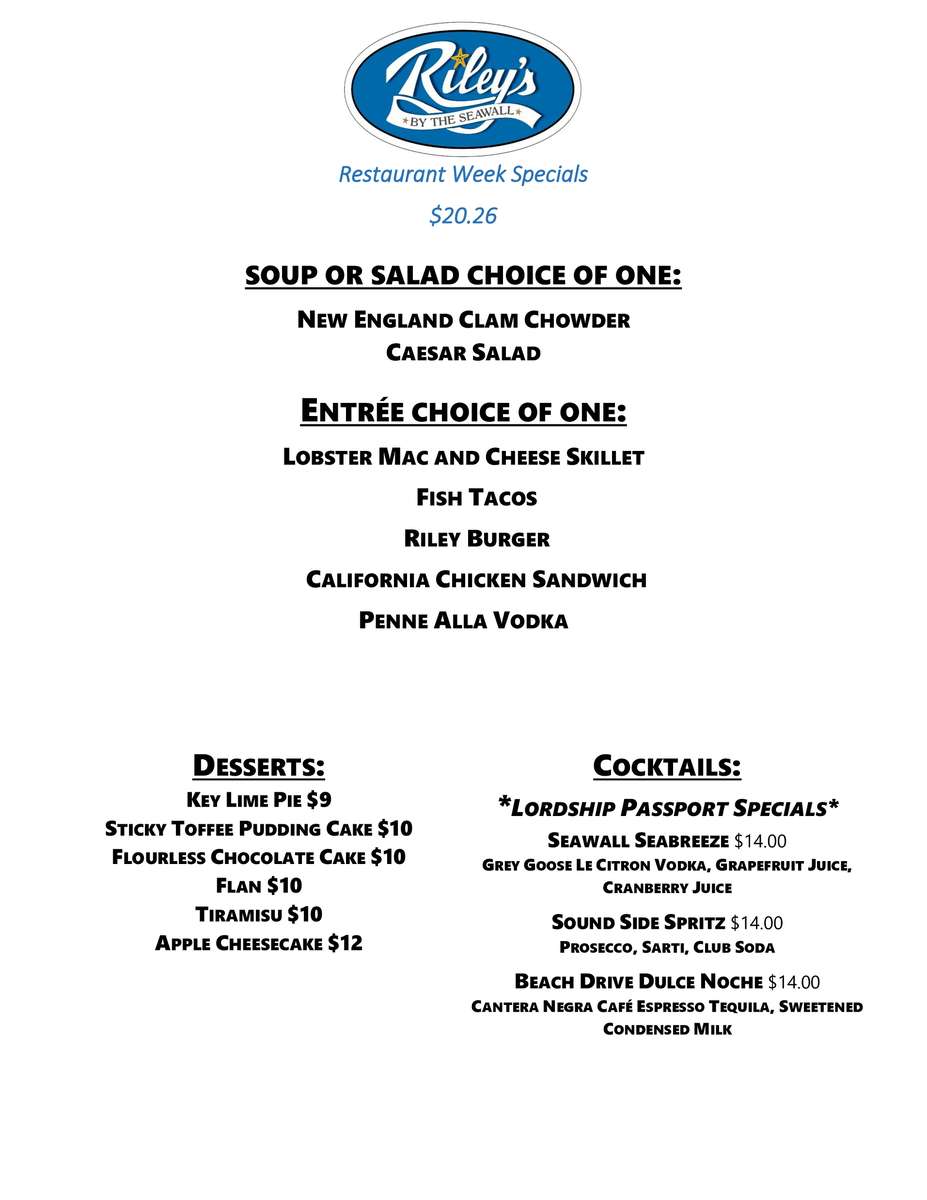 Restaurant week 2026