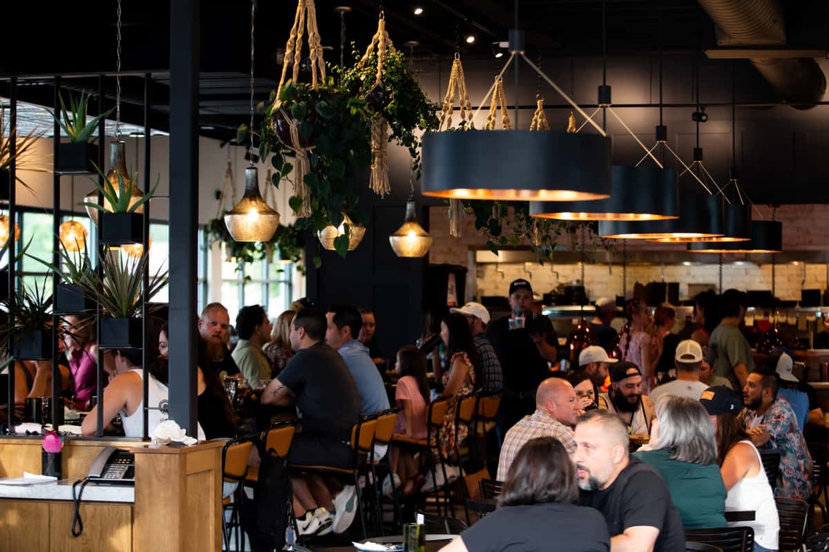 Exterior patio dining and bar