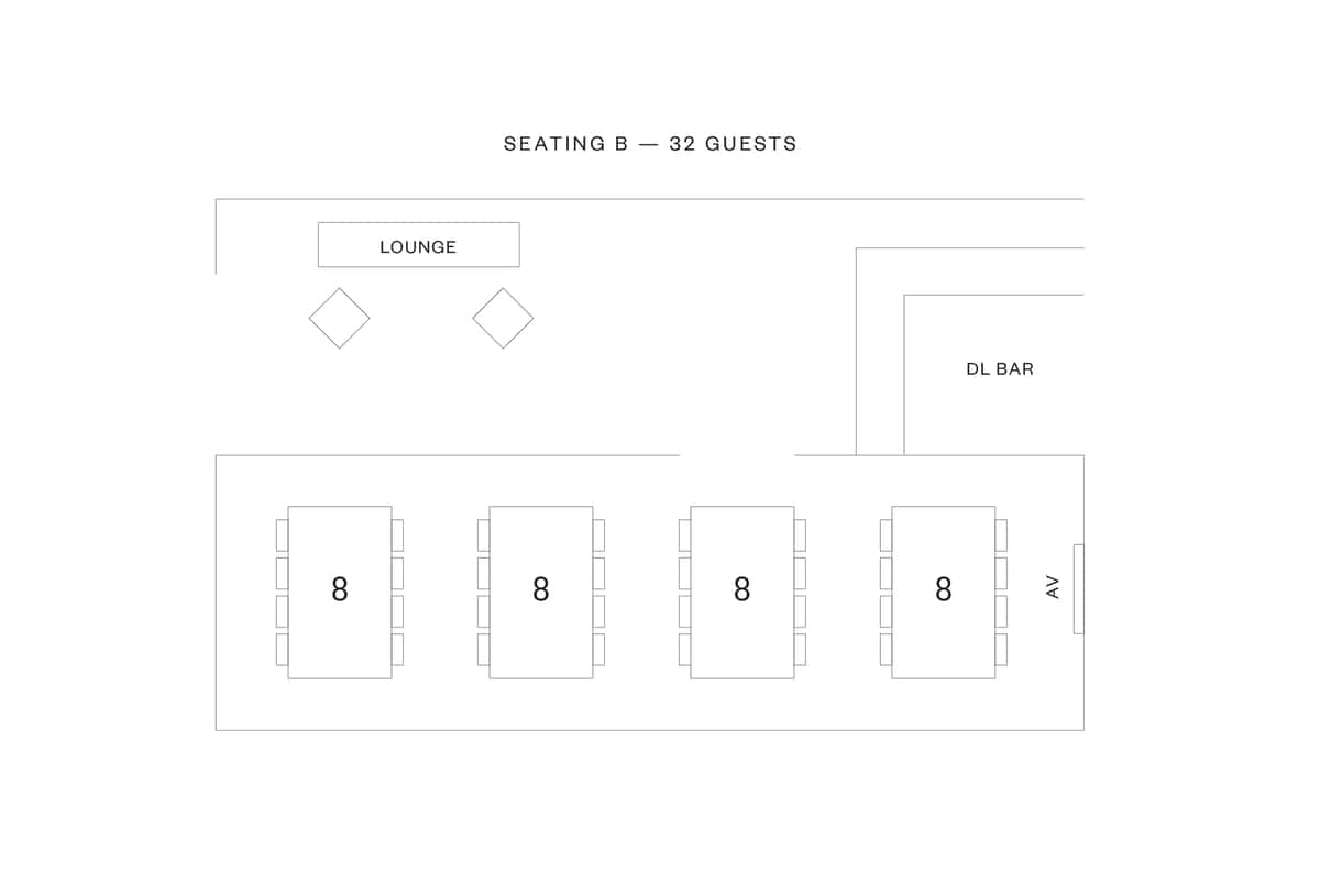 Seating Layout of the Chandelier Room