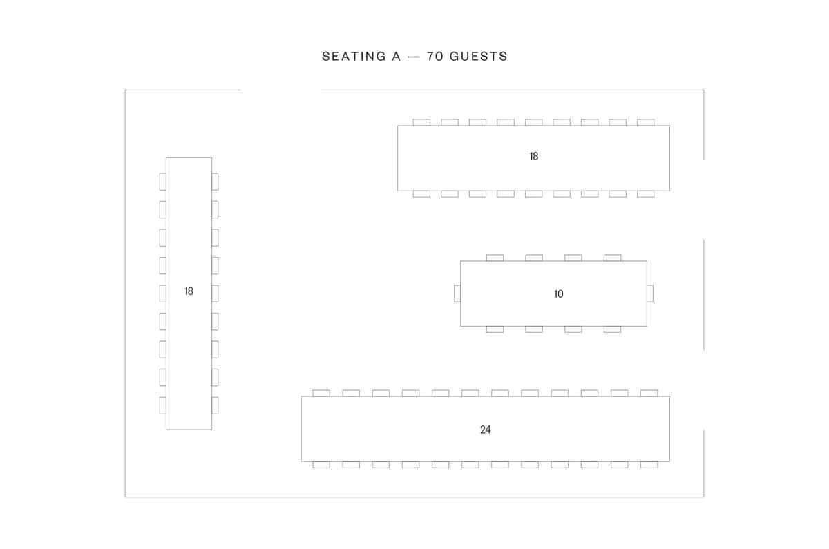 Seating layout of Mishima Room