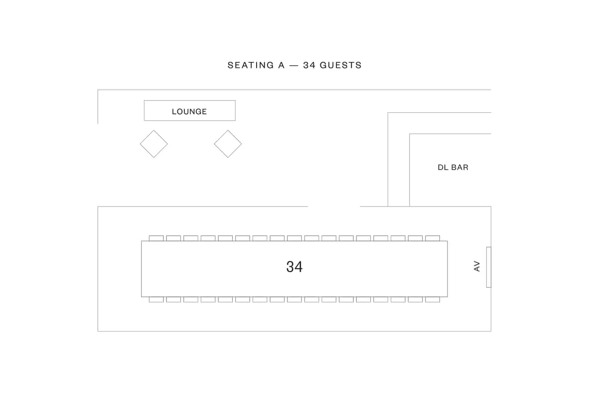 Seating layout of the Chandelier Room