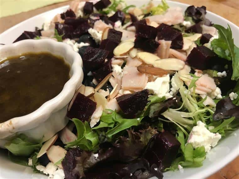salad with dressing on the side