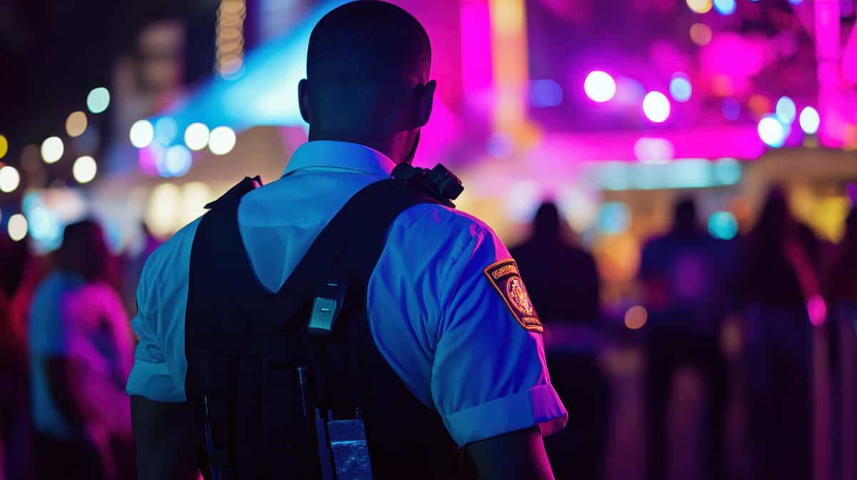 Security officer in an event