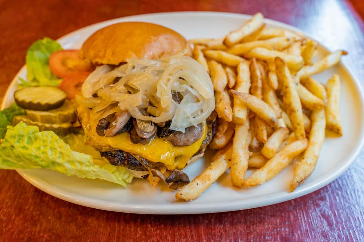 Burger and fries