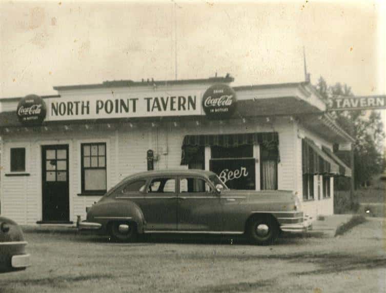 Vintage photo of the North Point Tavern when it first opened 