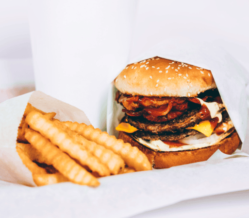 Burger and fries