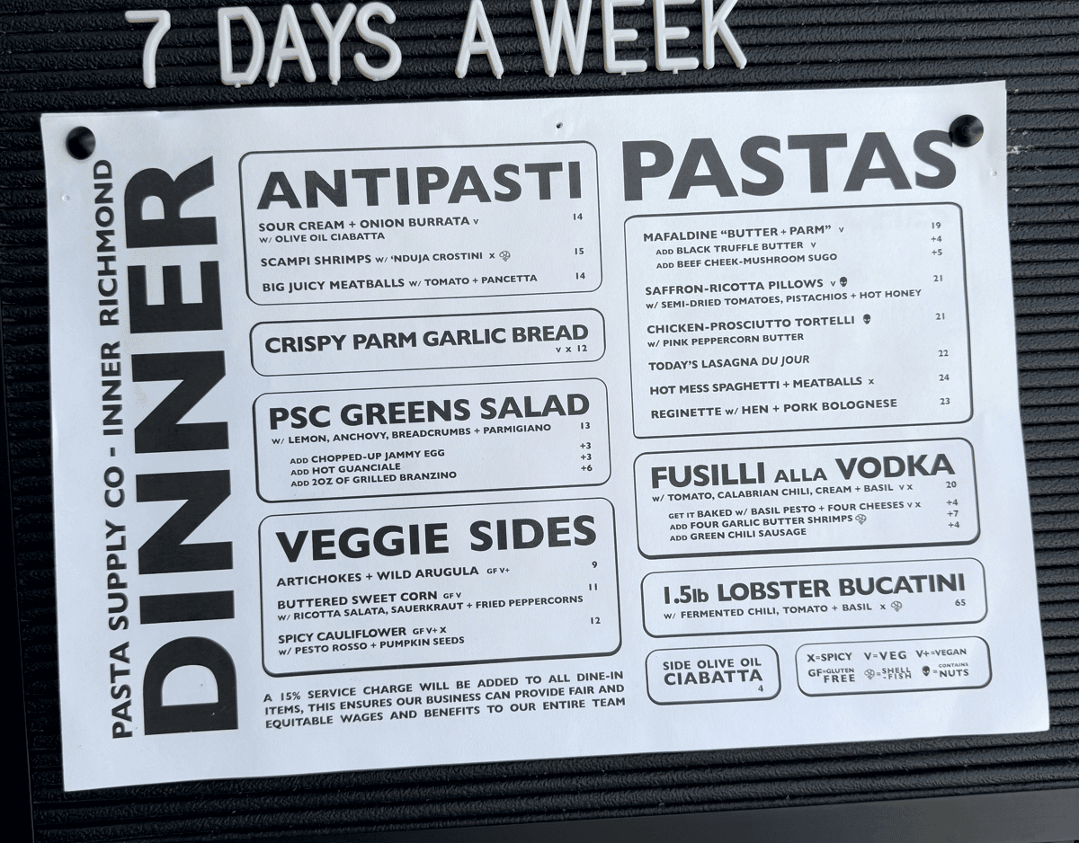 DINNER - INNER RICHMOND
