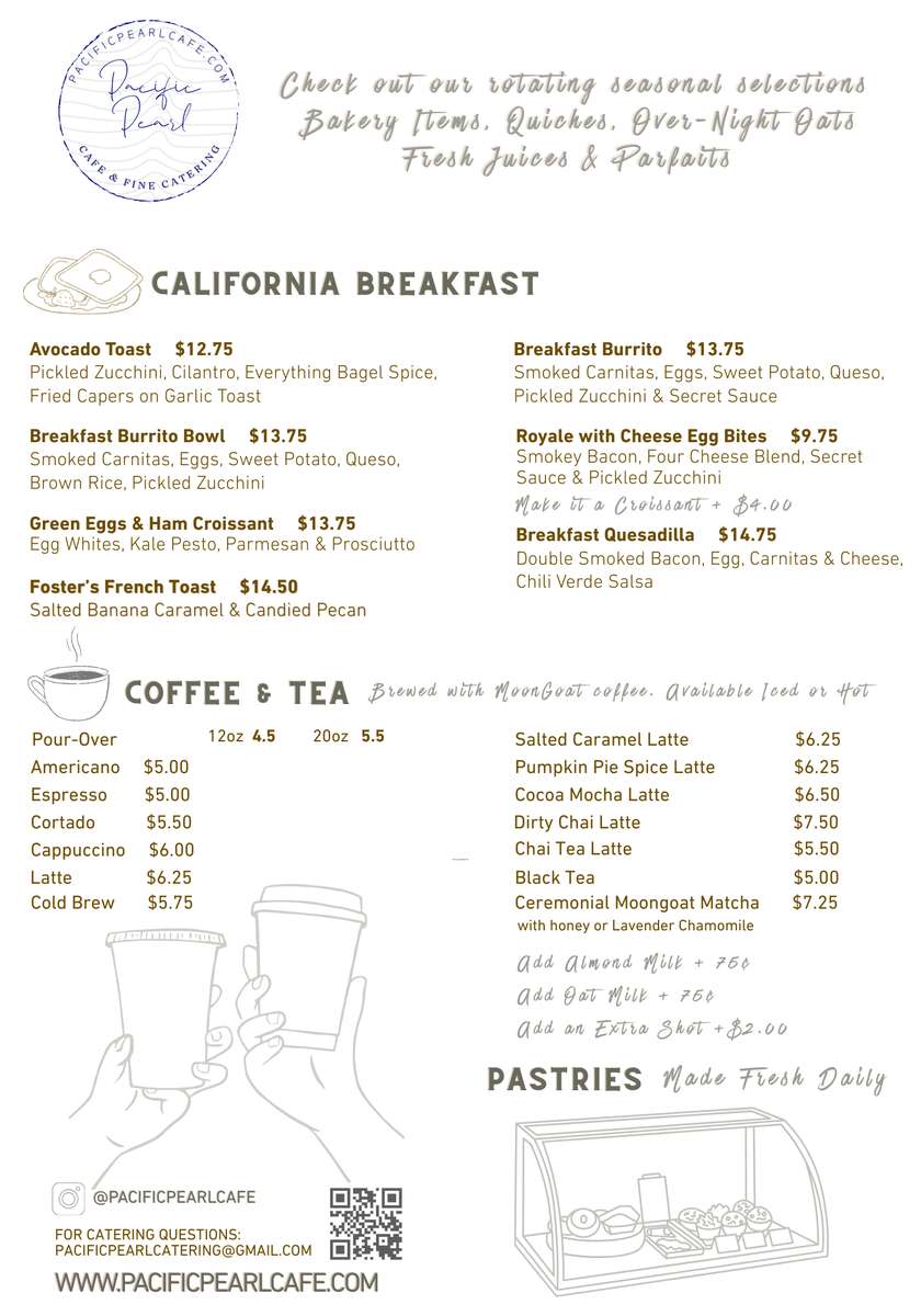 Menu description, also found on Order Online 