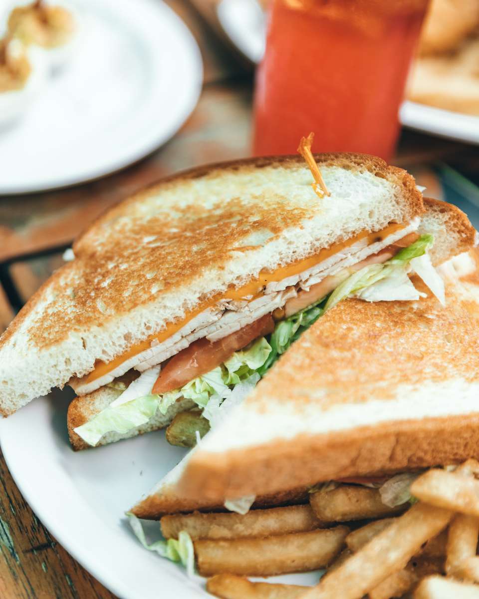 sandwich and fries