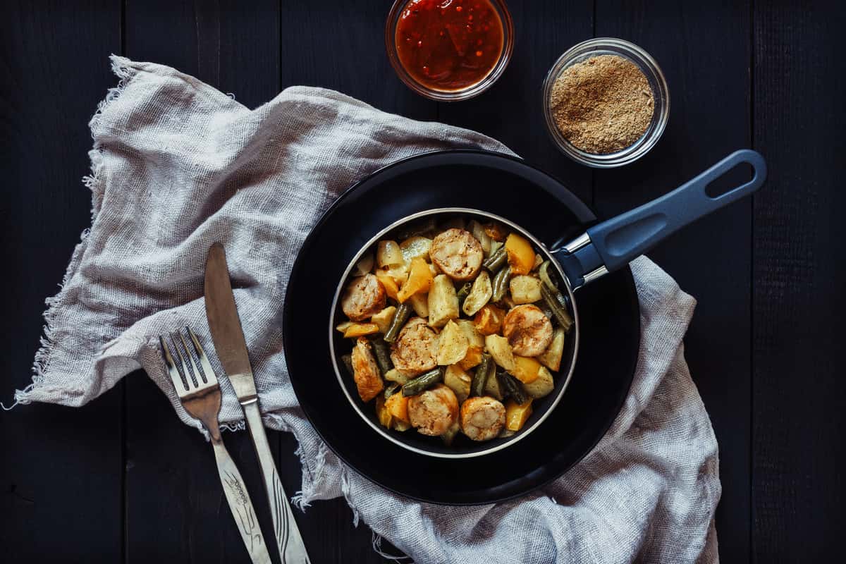 potatoes in a pan