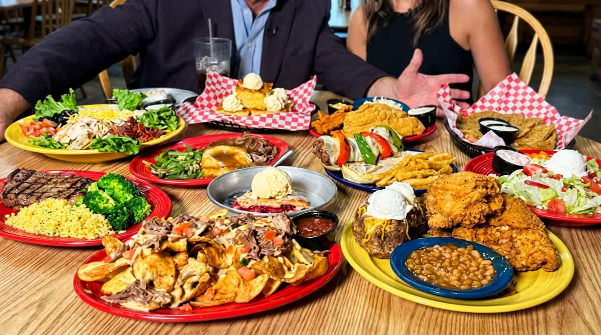assortment of dishes in front of guests