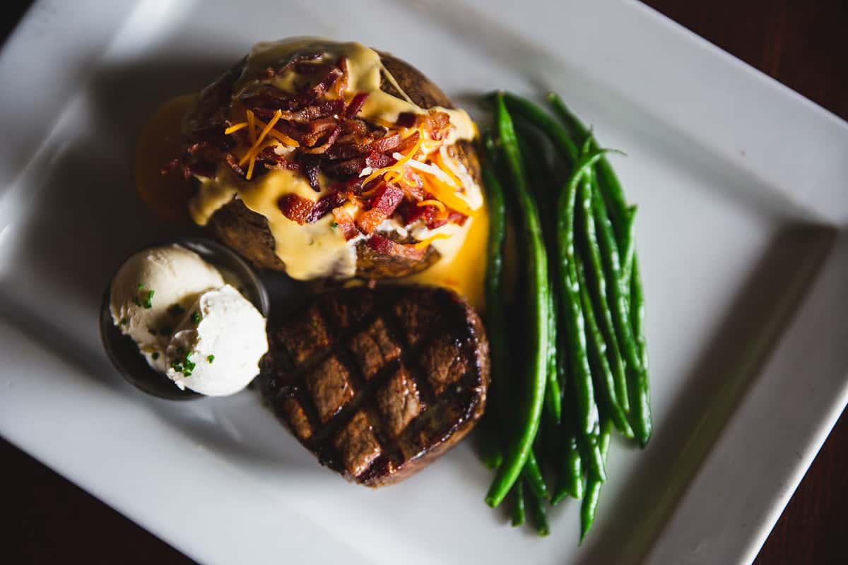 steak and veggies