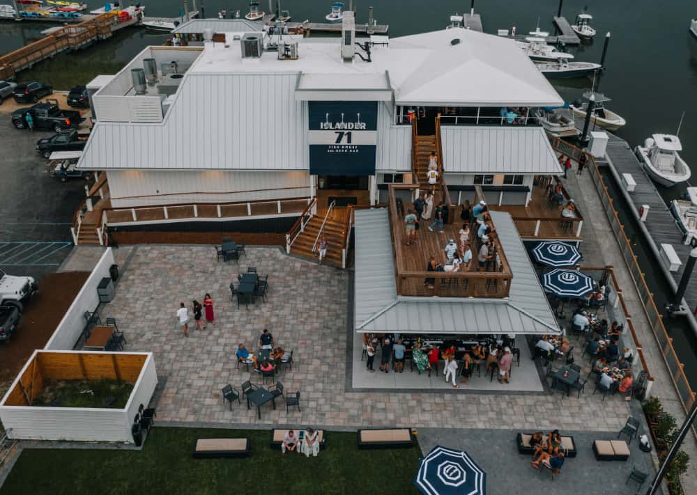 aerial view of party deck
