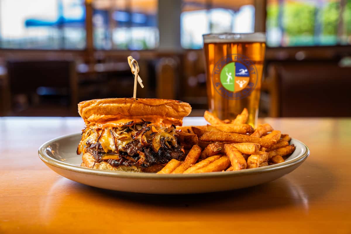 burger and beer