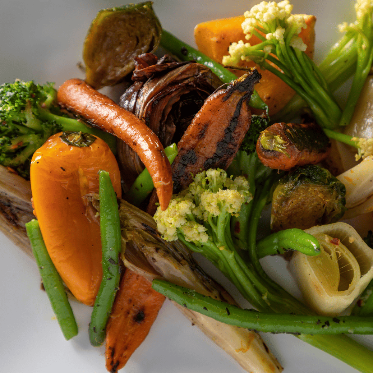 Sauteed carrots, brocoli and brussel sprouts
