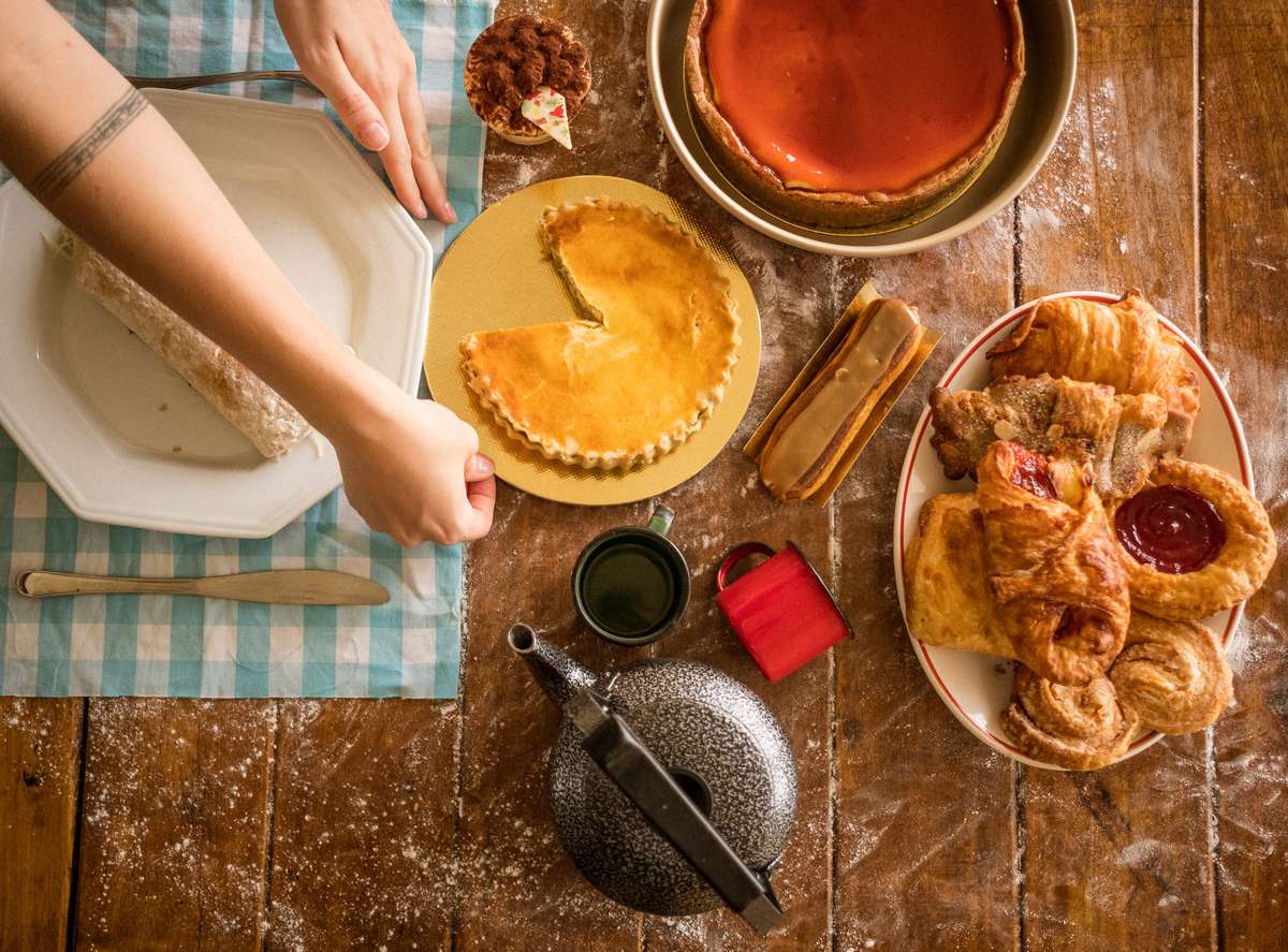 pies and pastries on the table