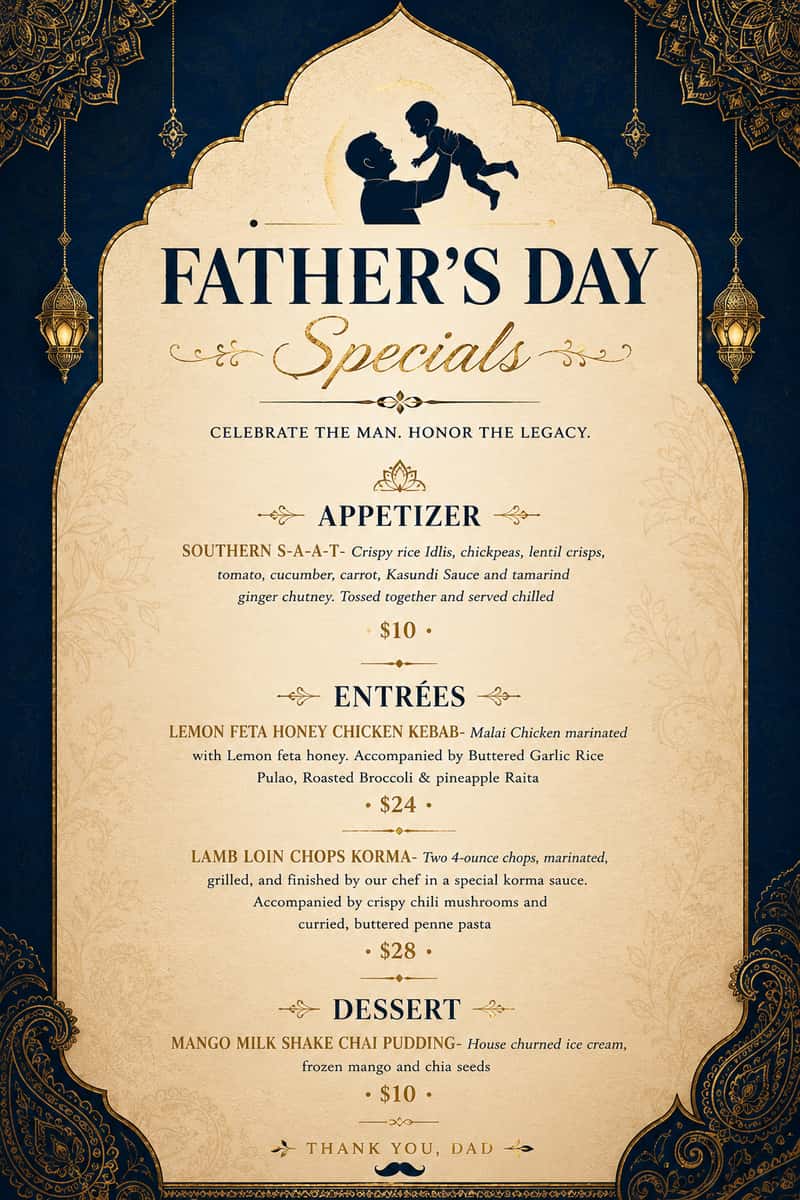 Fathers Day Menu