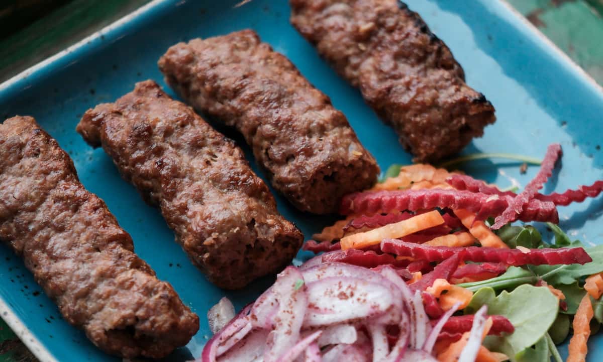 Grilled minced lamb, garam masala