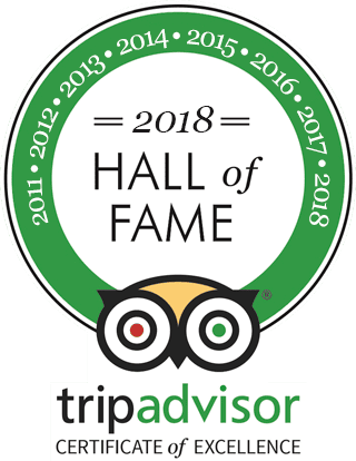 TripAdvisor 2018 Hall of Fame Certificate of Excellence