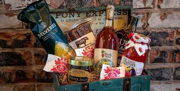 gift basket with assorted items