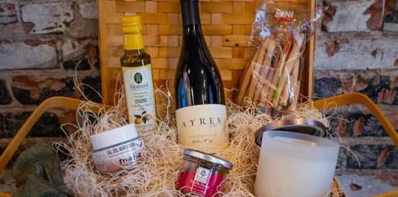 gift basket with assorted items