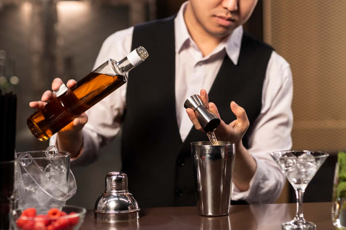 Bartender preparing drink