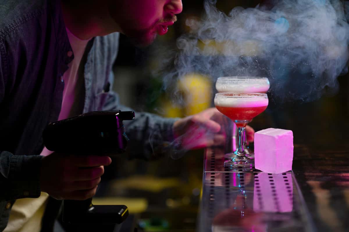 Bartender making cocktail