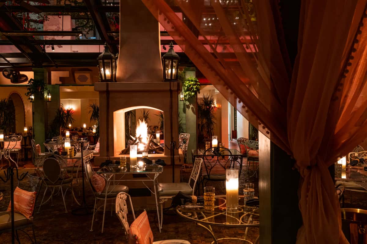 fireplace on patio
