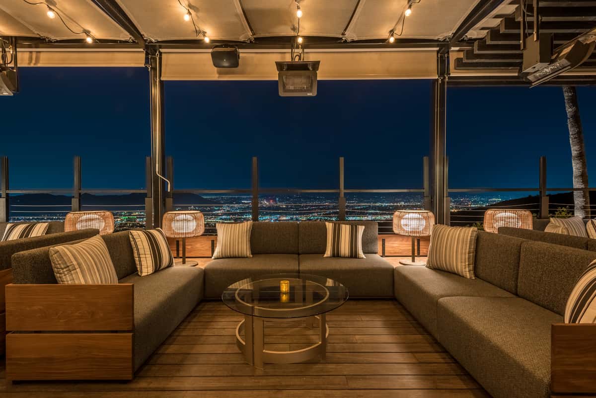 patio with seating overlooking skyline