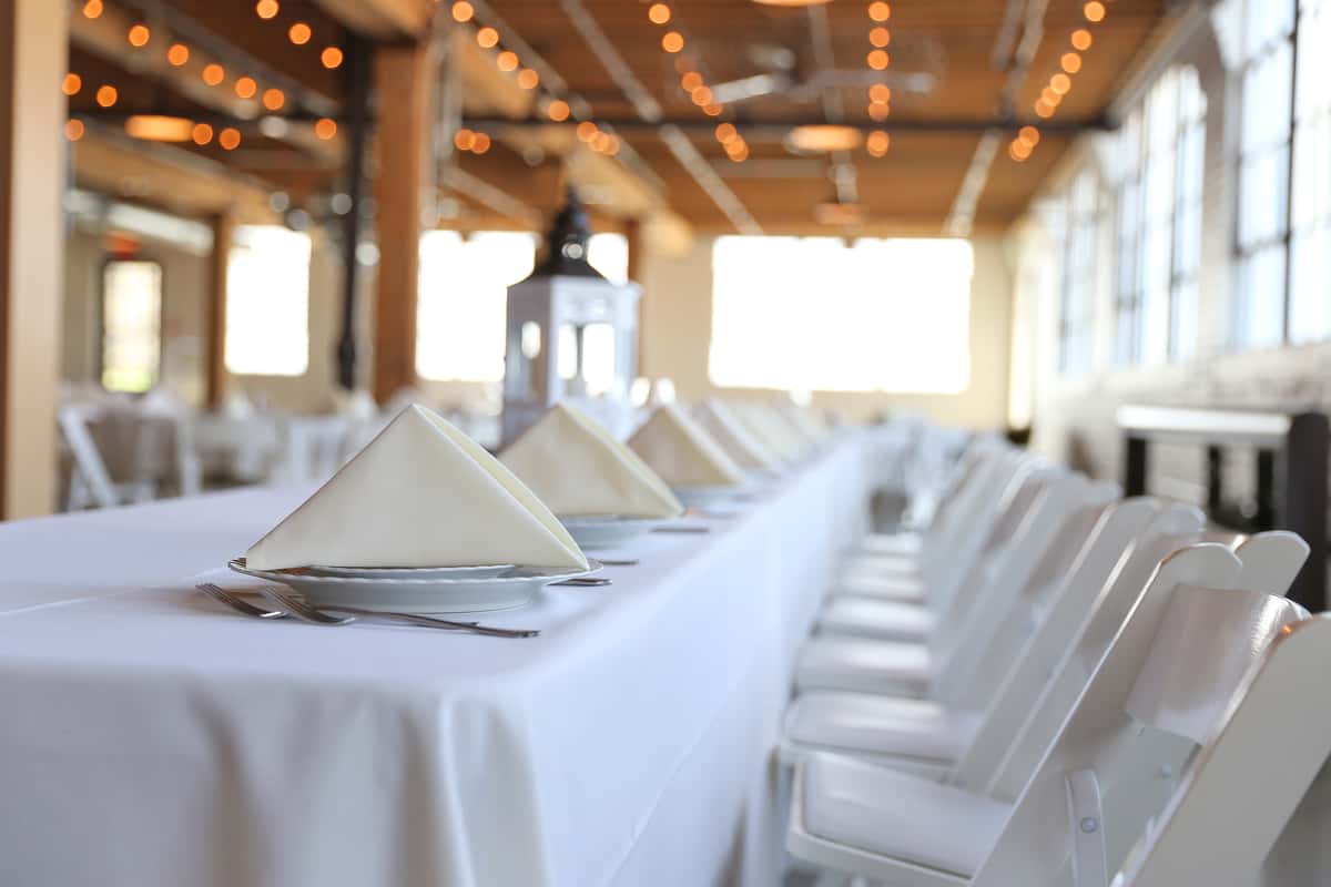 catering table and chairs