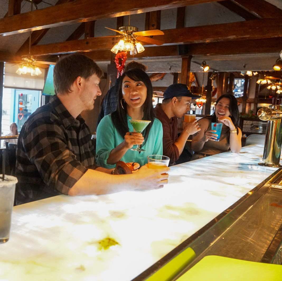 Guests enjoying cocktails