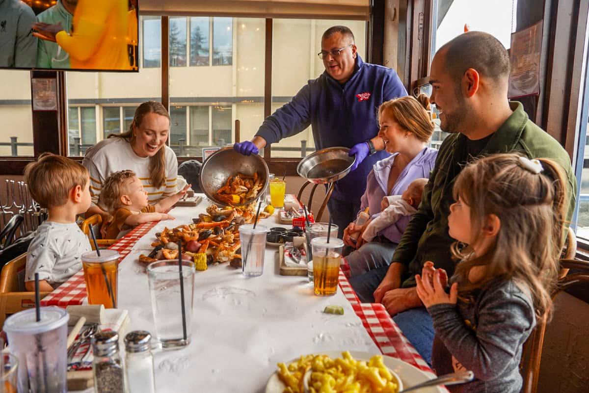 Family enjoying a Seafeast