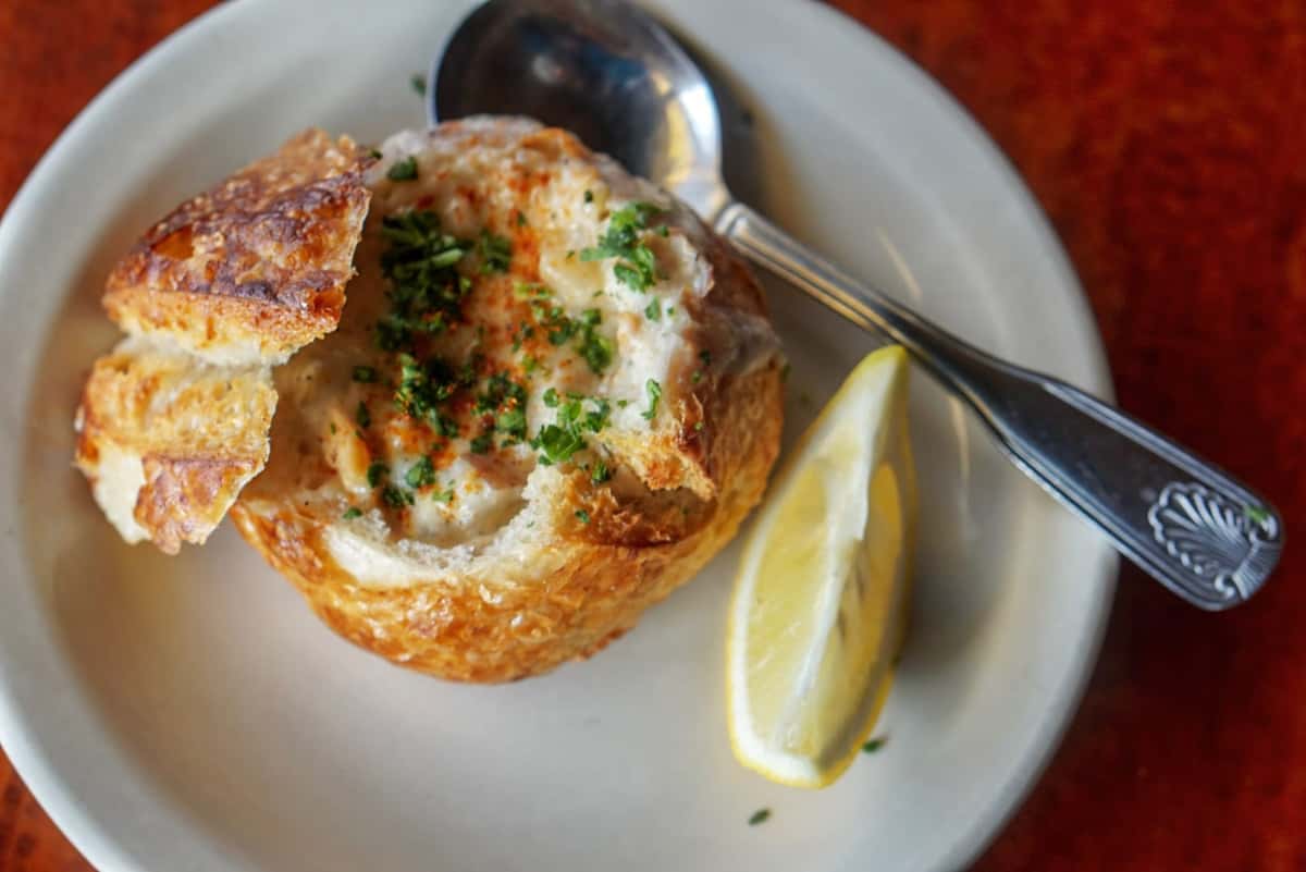 Soup in a bread bowl