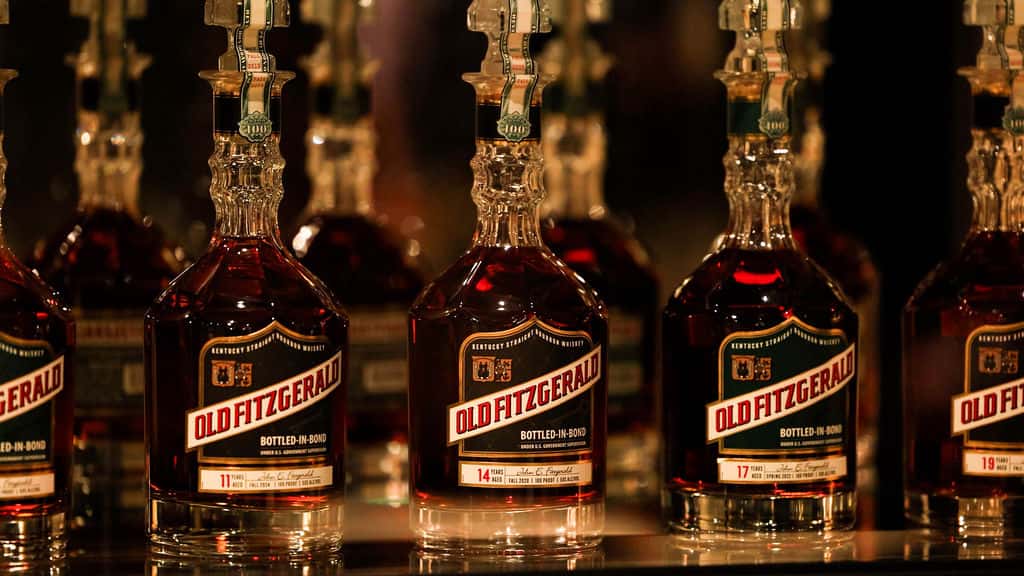 Rare whiskey bottles at Repeal, a craft cocktail and whiskey bar in Salt Lake City