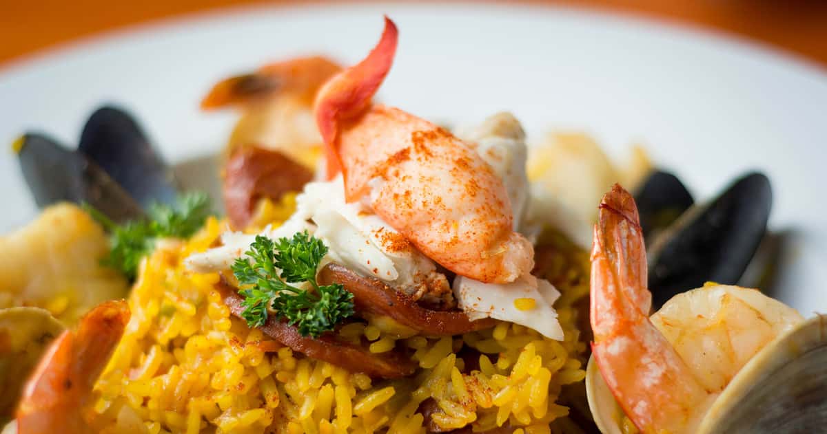 seafood and rice dinner