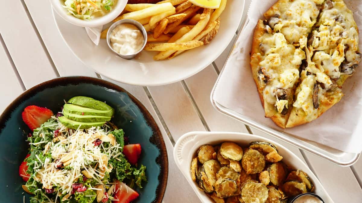 spread of menu items