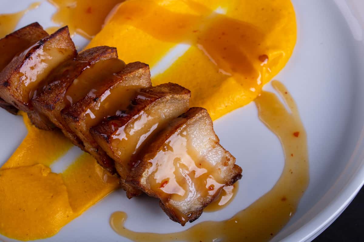 pork belly with sauce