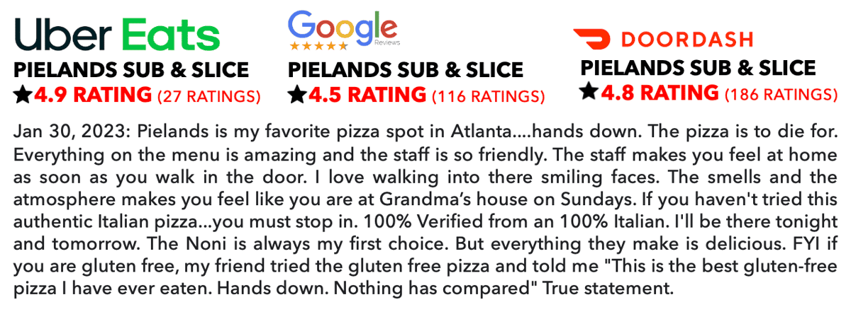 Pielands Customer Reviews