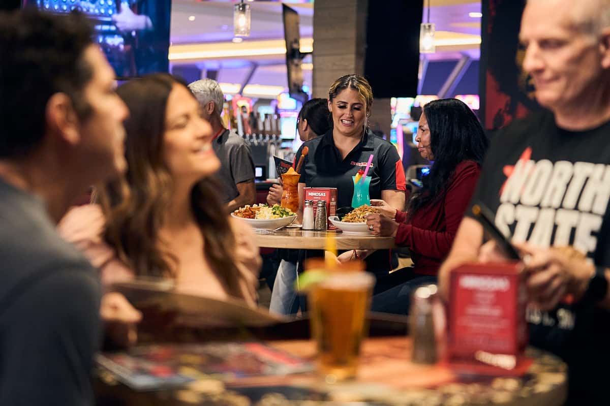 people drinking and dining together