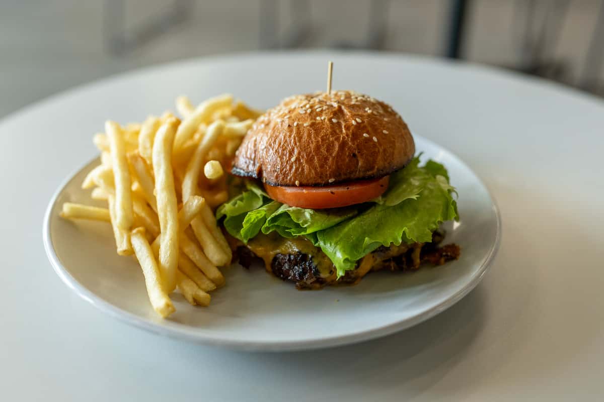 Burger and fries