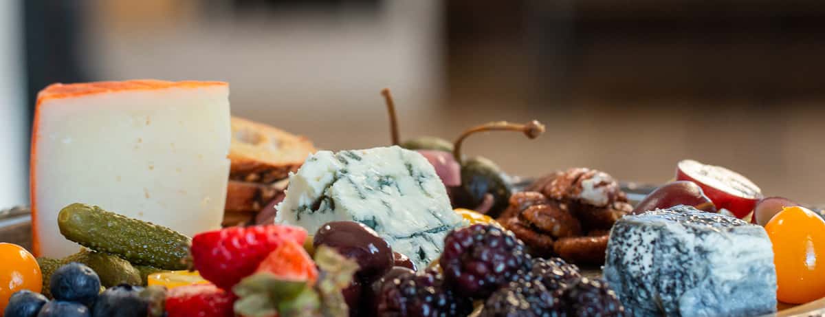 cheeses and fruit