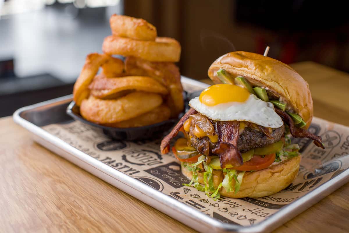 The PC Burger Lunch Menu The Peach Cafe Cafe in Monrovia, CA