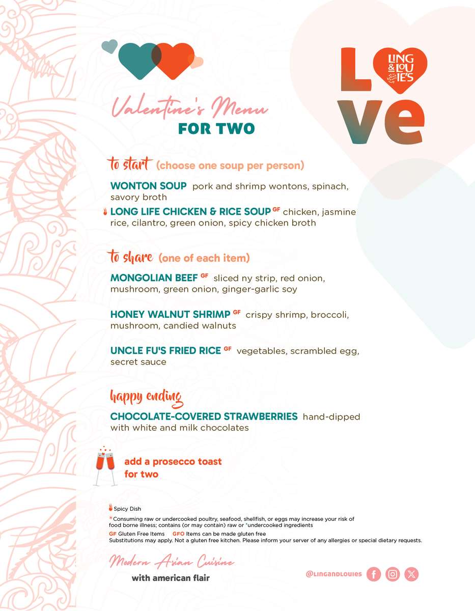 Valentine's Menu for Two