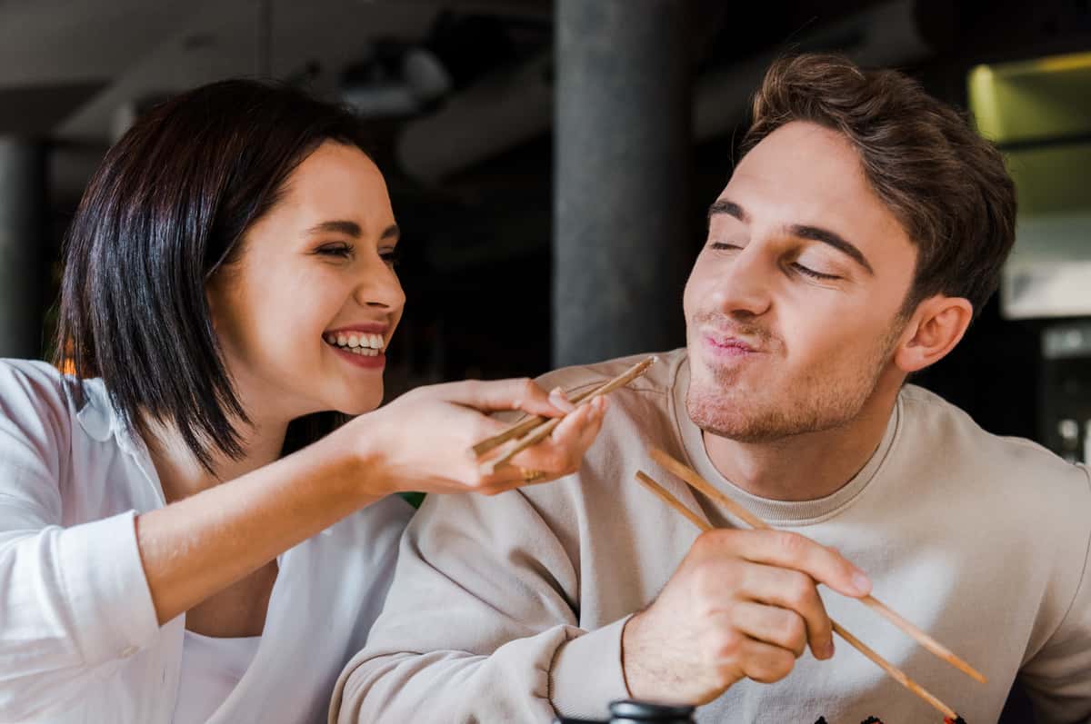 Couple Eating Sushi