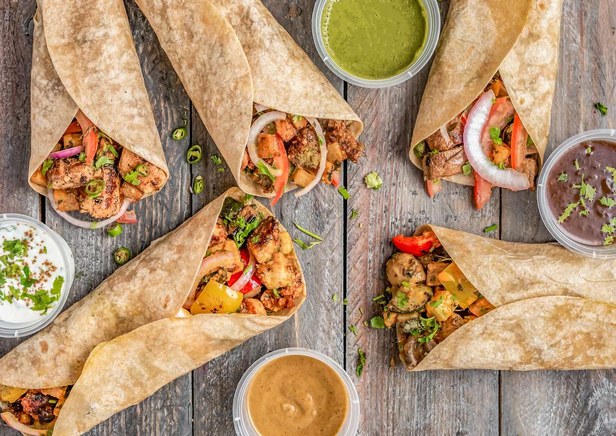 Burritos on a table
